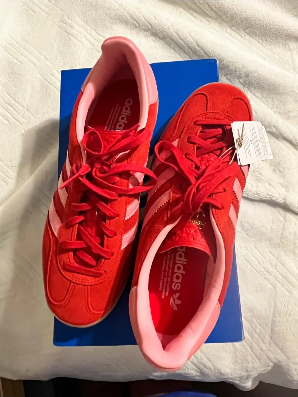 adidas Women’s Red Suede Sneakers with Pink Lining